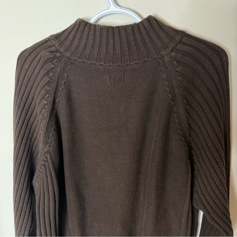 LEVI’S Men’s 1/4 Zipper Pullover Knit Sweater Ribbed Brown Mock Neck Size XL - Picture 10 of 14